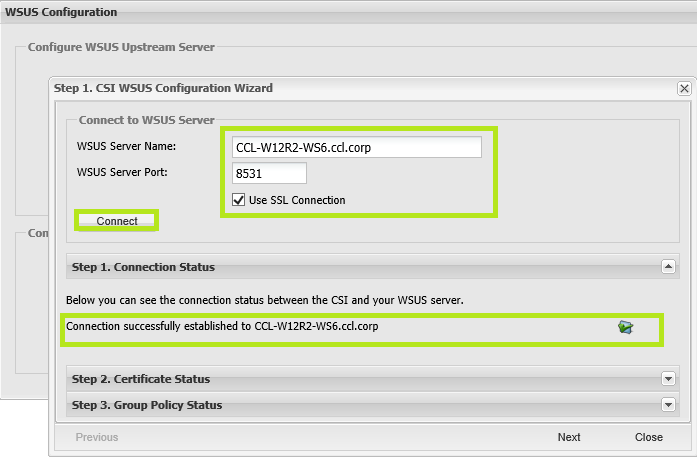 Successful WSUS SSL Implementation and SVM Connection